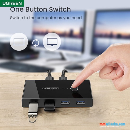 UGREEN 2 In 4 Out USB 3.0 Sharing Switch Box (6M)